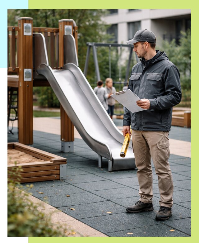 Сертификация детских площадок в Альметьевске от 25950 р. | Алешин-Льм