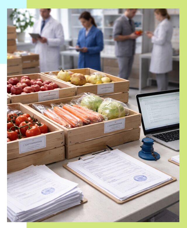 Сертификация овощей и фруктов в Альметьевске от 8823 р. | Алешин-Льм