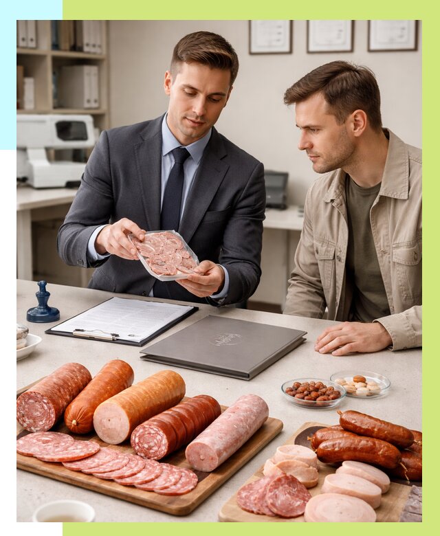 Сертификация колбасных изделий в Альметьевске от 7785 р. | Алешин-Льм