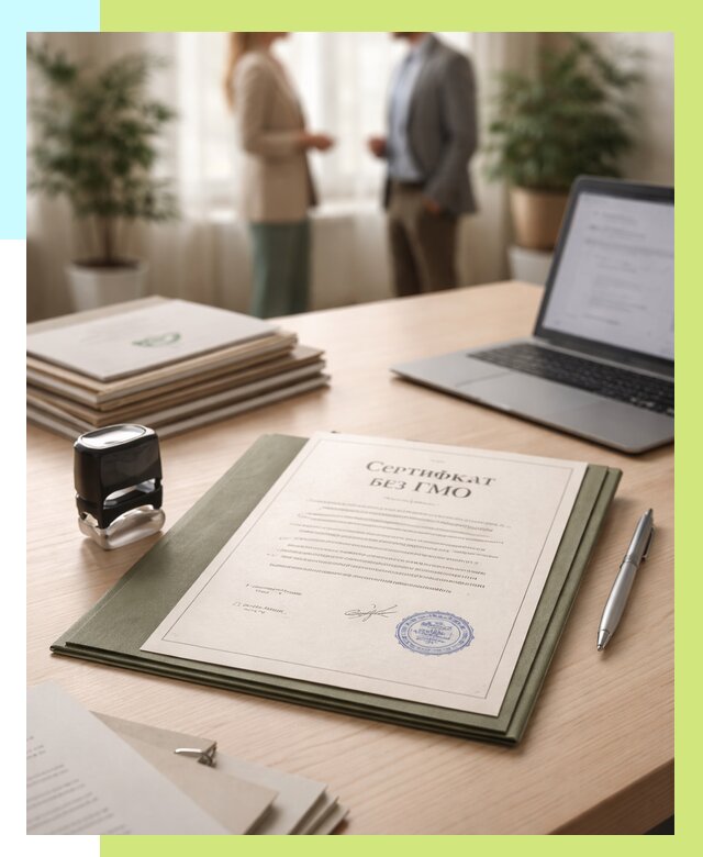 Сертификат без ГМО в Альметьевске от 7785 р. оформить срочно Алешин-Льм