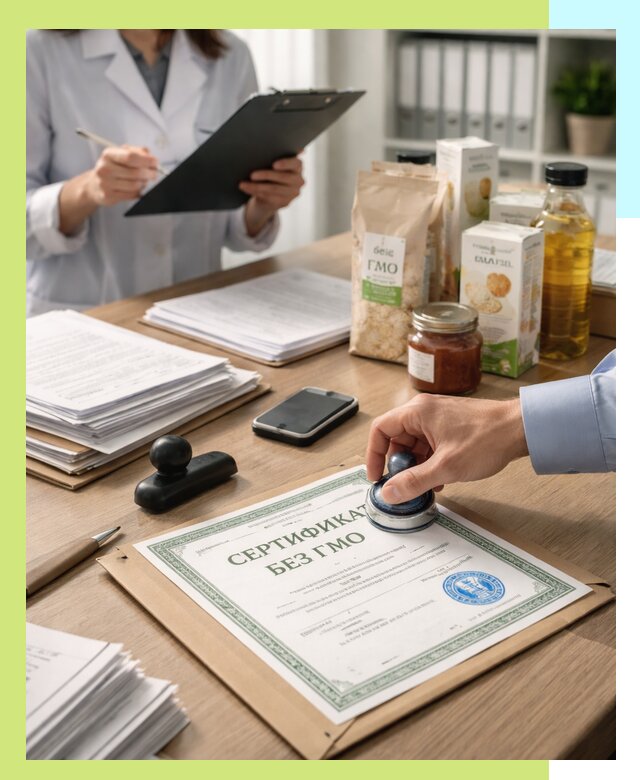 Получение сертификата Без ГМО для продукции в Альметьевске